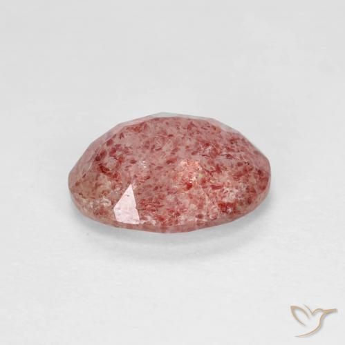 Strawberry Quartz Gemstone in 9 x 7 mm (calibrated) Size for Sale, Strawberry Quartz Stone in Medium Red Color