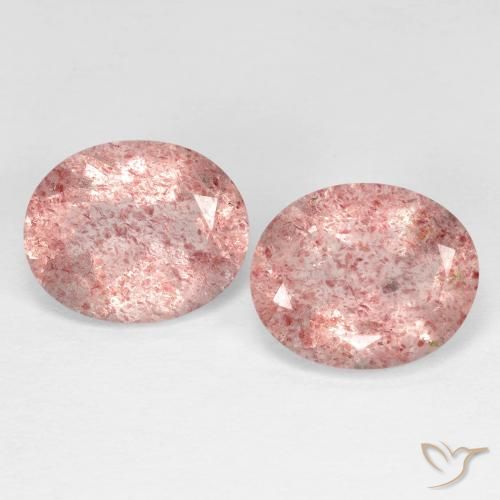 6.35ctw Natural Deep Rose Pink Strawberry Quartz, Oval, Transparent