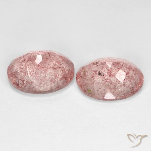 Strawberry Quartz Gemstones in 11 x 9 mm (calibrated) Size for Sale, Strawberry Quartz Stones in Deep Rose Pink Color