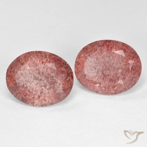 6.57ctw Natural Medium Pink Strawberry Quartz, Oval, Transparent