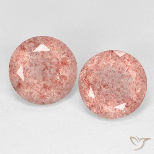 4.83 ctw Pink Strawberry Quartz Stones, Natural Strawberry Quartz in Round Facet Shape for Sale