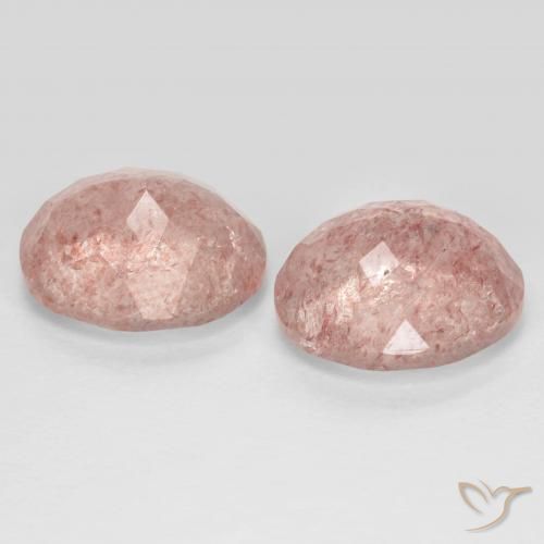 Strawberry Quartz Gemstones in 11 x 9 mm (calibrated) Size for Sale, Strawberry Quartz Stones in Light Pink Color