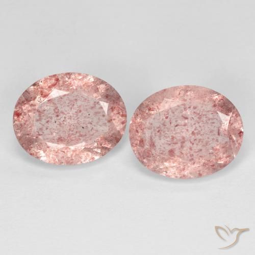 5.79ctw Natural Light Pink Strawberry Quartz, Oval, Transparent