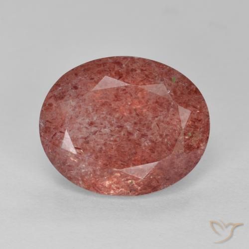 4.41 ct Oval Cut Strawberry Quartz, 12.1 x 10 mm From Russia, Photo A