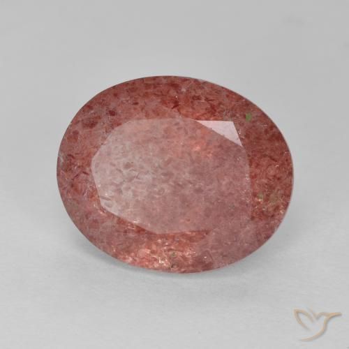 4.41 ct Red Strawberry Quartz Stone, Natural Strawberry Quartz in Oval Facet Shape for Sale