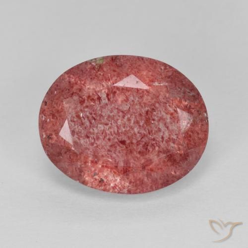4.37 ct Oval Cut Strawberry Quartz, 12.2 x 10 mm From Russia, Photo A