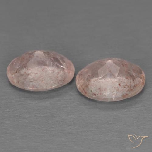 Strawberry Quartz Gemstones in 9 x 7 mm (calibrated) Size for Sale, Strawberry Quartz Stones in Peach Rose Color