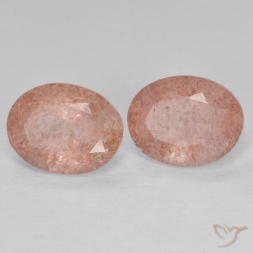 3.65 ctw Pink Strawberry Quartz Stones, Natural Strawberry Quartz in Oval Facet Shape for Sale