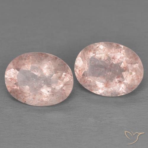3.39 ctw Pink Strawberry Quartz Stones, Natural Strawberry Quartz in Oval Facet Shape for Sale