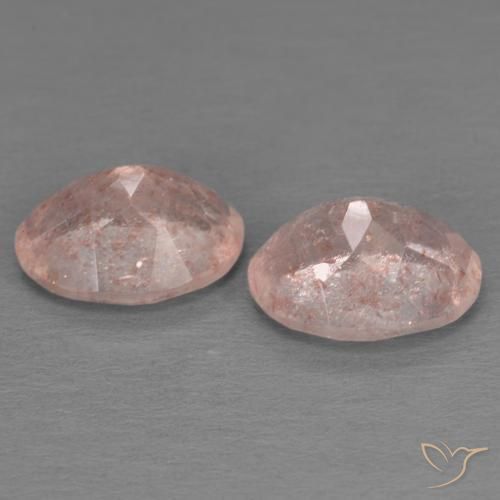 Strawberry Quartz Gemstones in 9 x 7 mm (calibrated) Size for Sale, Strawberry Quartz Stones in Medium Pink Color