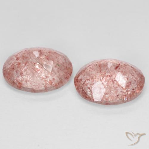 Strawberry Quartz Gemstones in 11 x 9 mm (calibrated) Size for Sale, Strawberry Quartz Stones in Light Pink Color