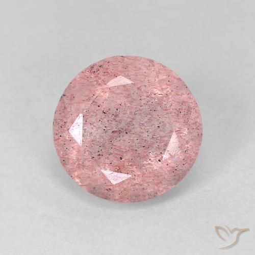 2.63ct Natural Light Rose Pink Strawberry Quartz, Round, Transparent