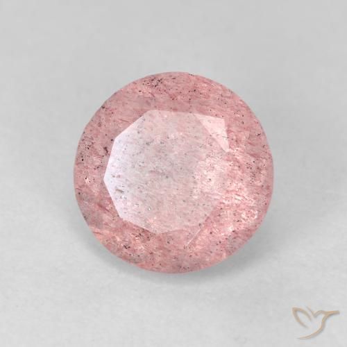2.63 ct Pink Strawberry Quartz Stone, Natural Strawberry Quartz in Round Facet Shape for Sale