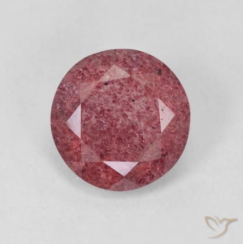 9mm rosa Erdbeerquarz im Rundschliff aus Russland, Gewicht 2,24 ct, Garantiert echter Edelstein in Transparent Reinheit, 1 Stück Erdbeerquarz - die Farbe ist Tiefrosa, Mohs-Härte von 7 Geeignet für den täglichen Gebrauch im Schmuck, Photo A