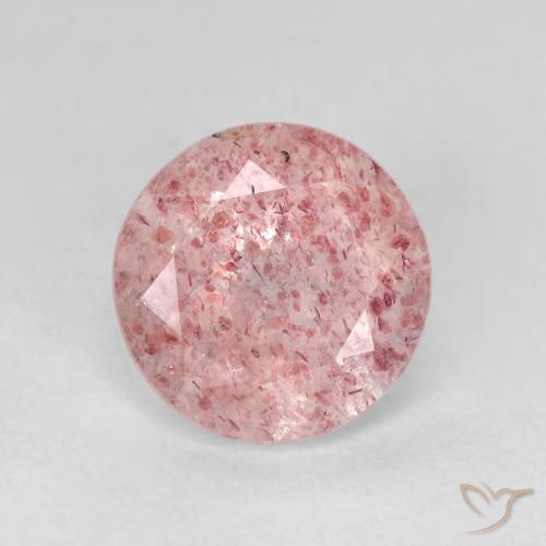 2.40ct Natural Light Bubblegum Pink Strawberry Quartz, Round, Transparent