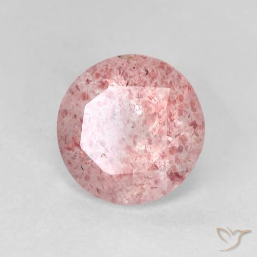 2.40 ct Pink Strawberry Quartz Stone, Natural Strawberry Quartz in Round Facet Shape for Sale