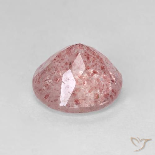 Strawberry Quartz Gemstone in 9 mm (calibrated) Size for Sale, Strawberry Quartz Stone in Light Bubblegum Pink Color