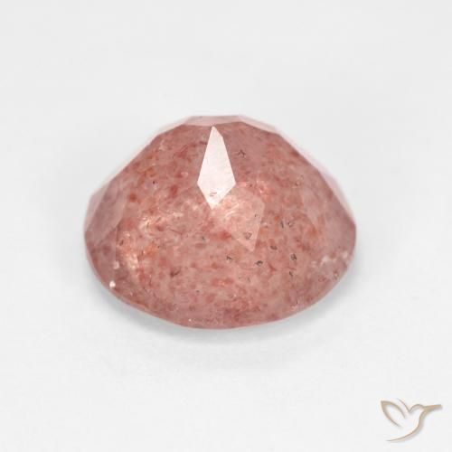 Strawberry Quartz Gemstone in 10 mm (calibrated) Size for Sale, Strawberry Quartz Stone in Pale Reddish Orange Color
