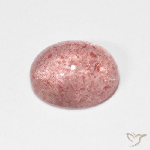 Strawberry Quartz Gemstone in 9 x 7 mm (calibrated) Size for Sale, Strawberry Quartz Stone in Earthy Pink Color