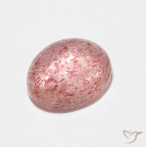 2.60 ct Pink Strawberry Quartz Stone, Natural Strawberry Quartz in Oval Cabochon Shape for Sale