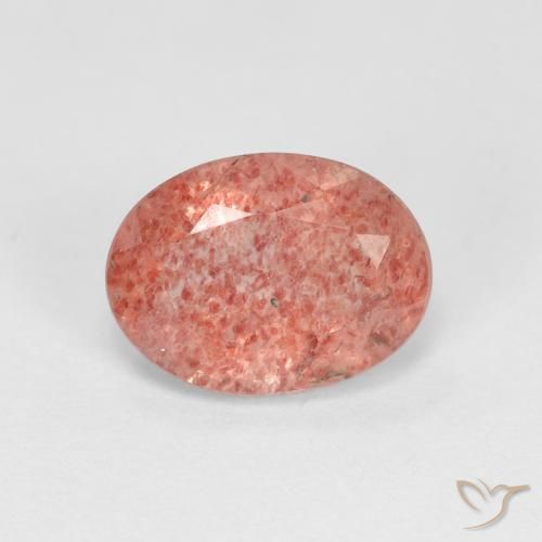 1.27ct Natural Reddish Pink Strawberry Quartz, Oval, Transparent