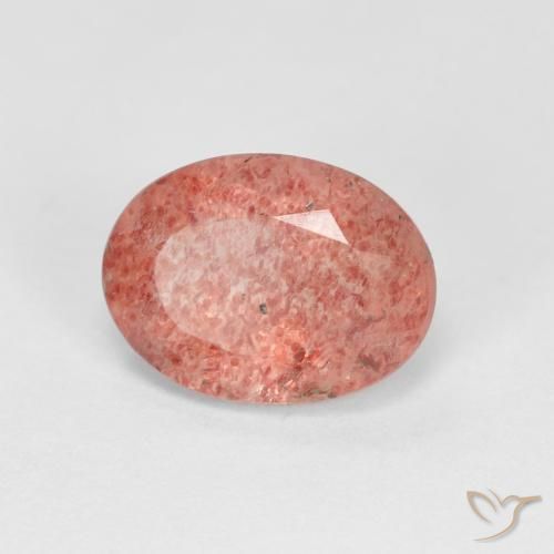 1.27 ct Pink Strawberry Quartz Stone, Natural Strawberry Quartz in Oval Facet Shape for Sale