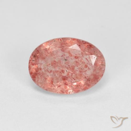 Quartz Fraise Rose framboise Ovale 1,2 ct De Russie, Dimension 8,1 x 5,9mm, Pierre gemme naturelle Non traité, pureté Transparent, 1 pièce Quartz Fraise oval facet, dureté de Mohs de 7 convient aux bijoux de tous les jours, pierre de sagesse, Photo A