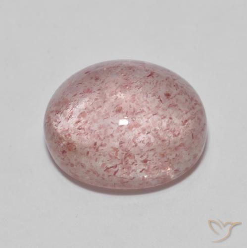Strawberry Quartz Gemstone in 12 x 10 mm (calibrated) Size for Sale, Strawberry Quartz Stone in Medium Pink Color
