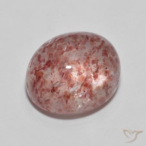 7.18 ct Pink Strawberry Quartz Stone, Natural Strawberry Quartz in Oval Cabochon Shape for Sale