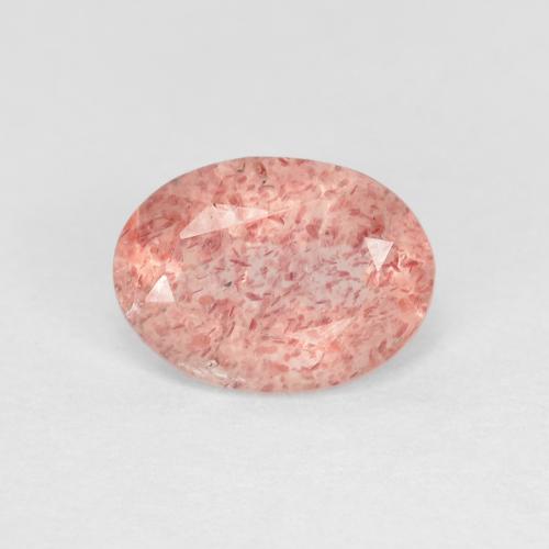 Quartz Fraise Rose oval facet 1,12 ct De Russie, dimension 8,1 x 5,9mm, pierre gemme naturelle Non traité, pureté Transparent, 1 pièce Quartz Fraise de couleur Pêche rose rosé, dureté Mohs de 7 convient aux bijoux de tous les jours, pierre de sagesse, Photo A