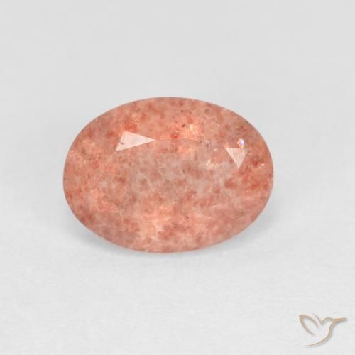 1.18ct Natural Peach Rose Pink Strawberry Quartz, Oval, Transparent
