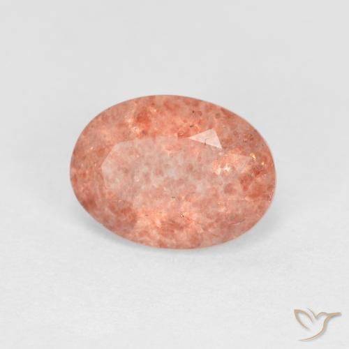1.18 ct Pink Strawberry Quartz Stone, Natural Strawberry Quartz in Oval Facet Shape for Sale