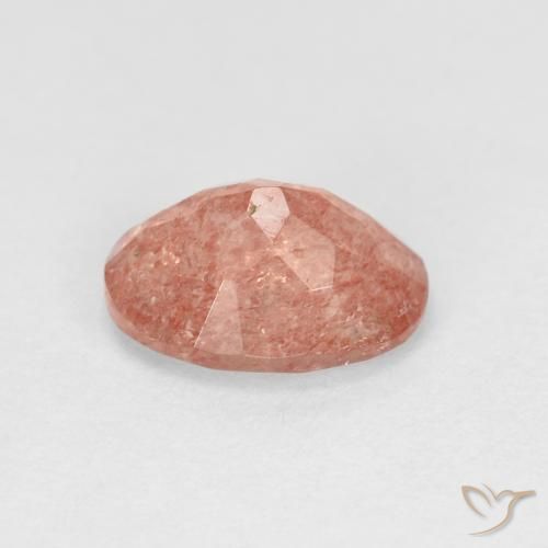 Strawberry Quartz Gemstone in 8 x 6 mm (calibrated) Size for Sale, Strawberry Quartz Stone in Peach Rose Pink Color