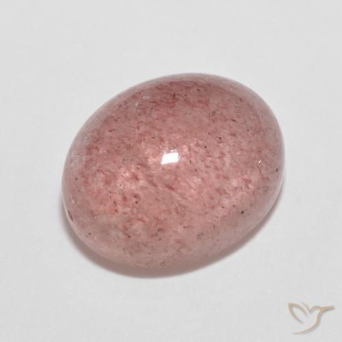 2.77 ct Pink Strawberry Quartz Stone, Natural Strawberry Quartz in Oval Cabochon Shape for Sale