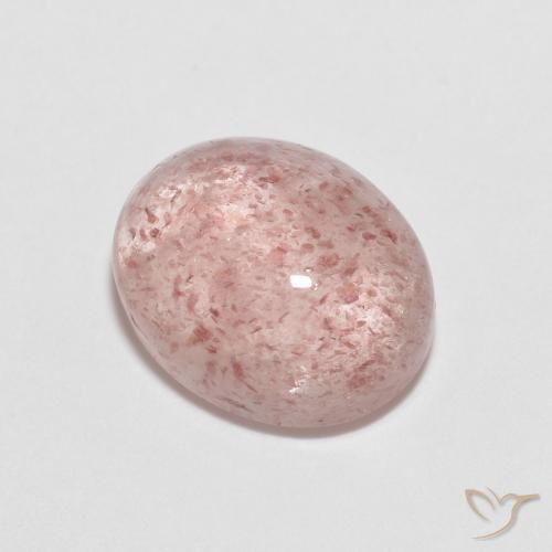 2.33 ct Pink Strawberry Quartz Stone, Natural Strawberry Quartz in Oval Cabochon Shape for Sale