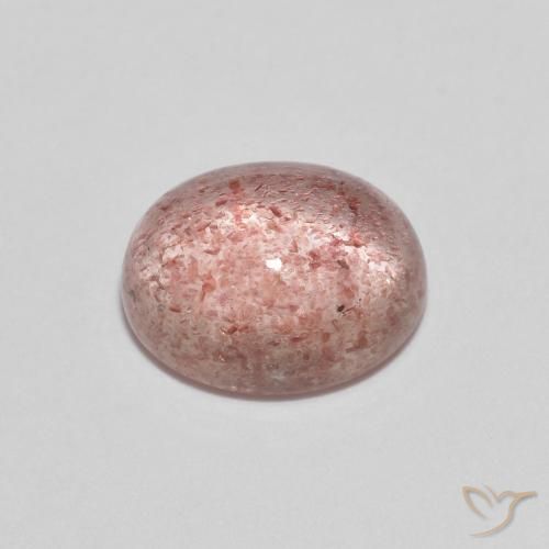 Strawberry Quartz Gemstone in 9 x 7 mm (calibrated) Size for Sale, Strawberry Quartz Stone in Medium Pink Color