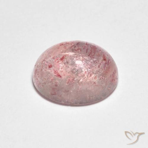 2.43 ct Red Strawberry Quartz Stone, Natural Strawberry Quartz in Oval Cabochon Shape for Sale