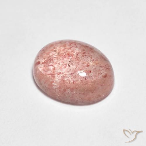 2.03 ct Red Strawberry Quartz Stone, Natural Strawberry Quartz in Oval Cabochon Shape for Sale