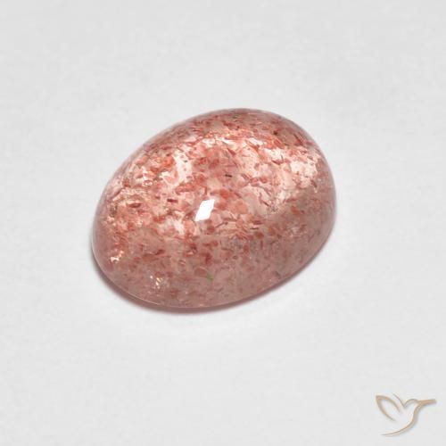 Strawberry Quartz Gemstone in 9 x 7 mm (calibrated) Size for Sale, Strawberry Quartz Stone in Medium Red Color