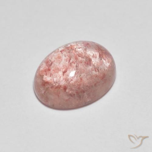 Strawberry Quartz Gemstone in 9 x 7 mm (calibrated) Size for Sale, Strawberry Quartz Stone in Medium Red Color