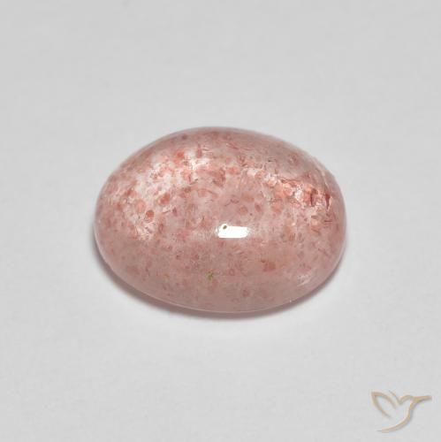 2.22 ct Red Strawberry Quartz Stone, Natural Strawberry Quartz in Oval Cabochon Shape for Sale