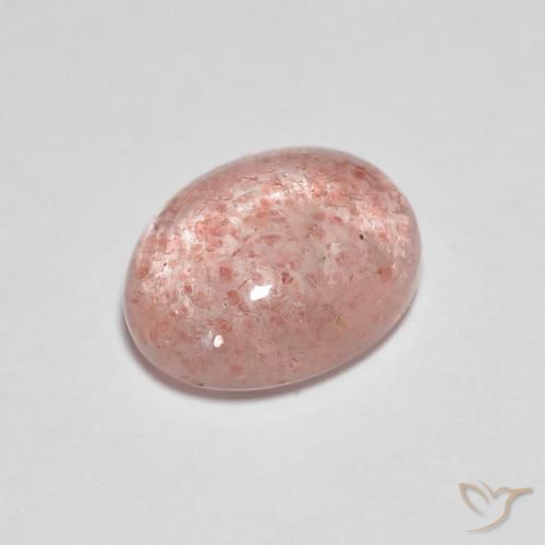 Strawberry Quartz Gemstone in 9 x 7 mm (calibrated) Size for Sale, Strawberry Quartz Stone in Medium Red Color