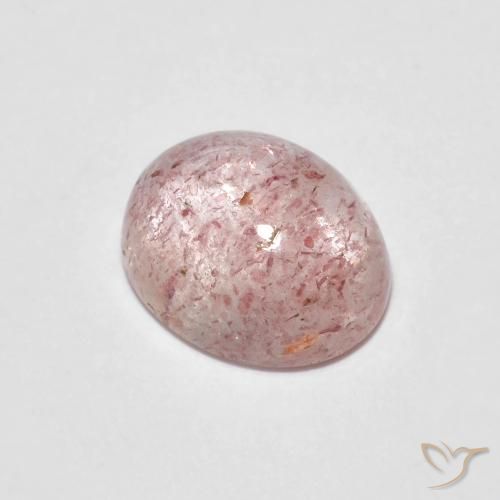 2.34 ct Pink Strawberry Quartz Stone, Natural Strawberry Quartz in Oval Cabochon Shape for Sale