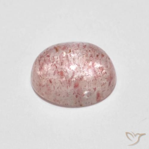 Strawberry Quartz Gemstone in 9 x 7 mm (calibrated) Size for Sale, Strawberry Quartz Stone in Light Pink Color