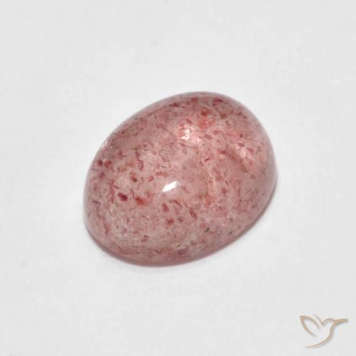 Quartz Fraise Rose oval cabochon De Russie, 9,2 x 7,2mm, poids de 2,47 ct, pierre gemme naturelle Non traité de pureté Transparent, 1 pièce Quartz Fraise, couleur Rose clair, dureté Mohs de 7 convient aux bijoux de tous les jours, pierre de sagesse, Photo A