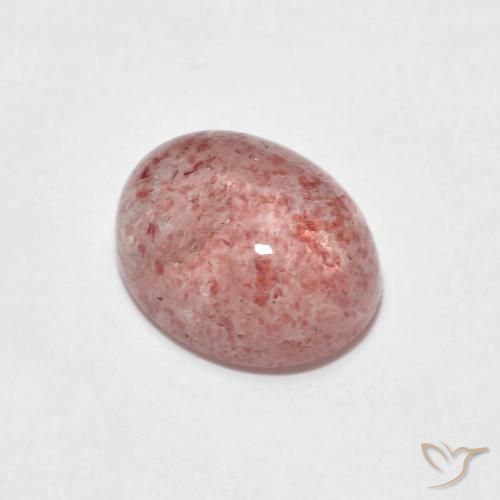 2.47 ct Pink Strawberry Quartz Stone, Natural Strawberry Quartz in Oval Cabochon Shape for Sale