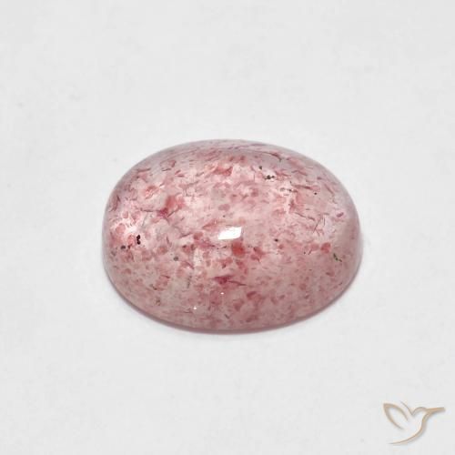 Strawberry Quartz Gemstone in 9 x 7 mm (calibrated) Size for Sale, Strawberry Quartz Stone in Light Pink Color