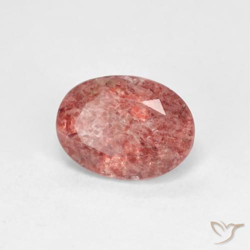 Quartz Fraise Rose oval facet 8 x 5,9mm De Russie, poids de 1,14 ct, pierre gemme naturelle Non traité de pureté Translucide, 1 pièce Quartz Fraise, couleur : Rose framboise, dureté de Mohs de 7 convient aux bijoux de tous les jours, pierre de sagesse, Photo A