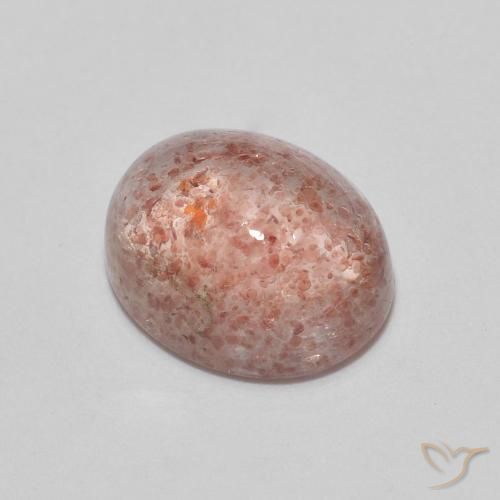 2.37 ct Pink Strawberry Quartz Stone, Natural Strawberry Quartz in Oval Cabochon Shape for Sale