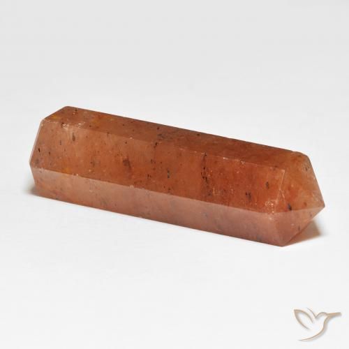 Strawberry Quartz Gemstone in 38 x 12.1 mm Size for Sale, Strawberry Quartz Stone in Reddish Orange Color